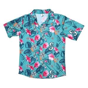 Seattle Mariners Hawaiian Shirt 2023 Mens Size M Baseball Tropical Button Up